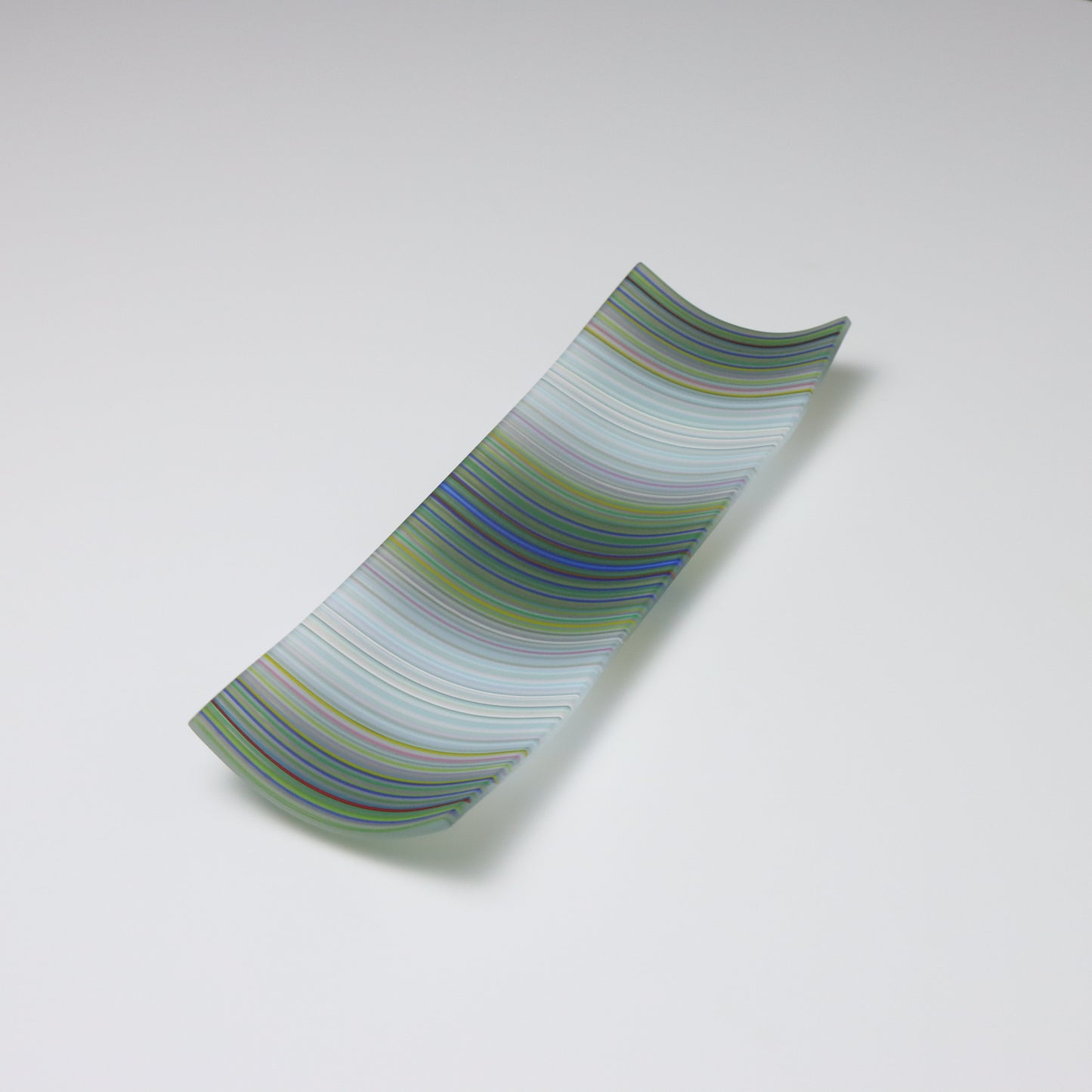 S1180 | Rectangular Shaped ColourWave Glass Plate | Grey, White