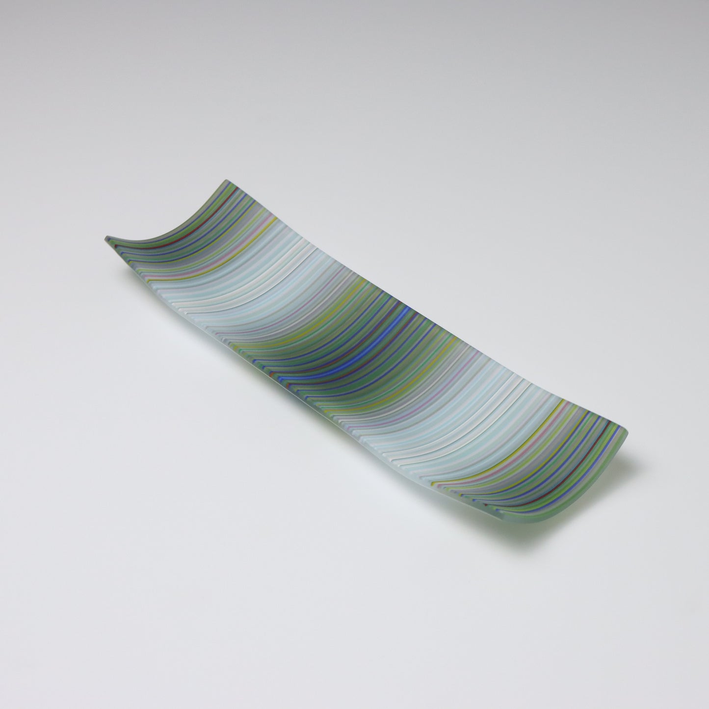 S1180 | Rectangular Shaped ColourWave Glass Plate | Grey, White