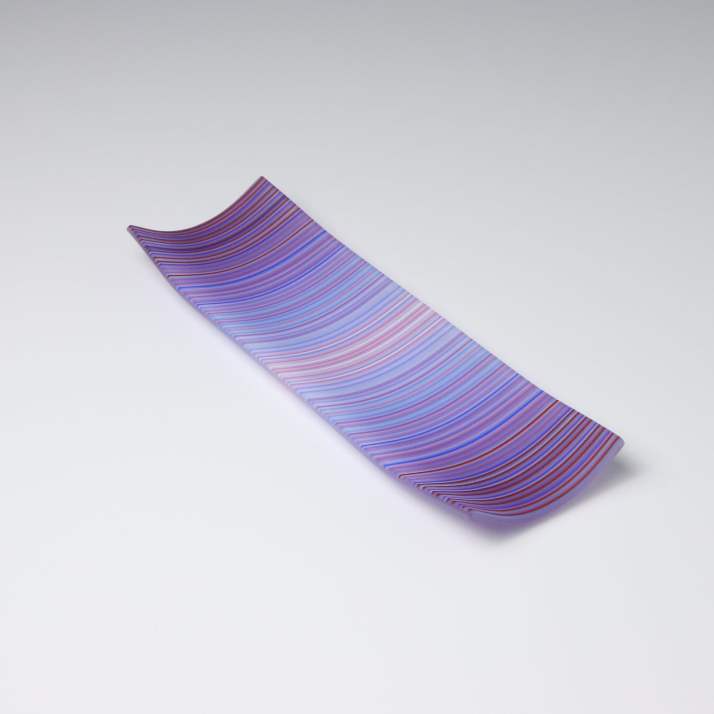 S2307 | Rectangular Shaped ColourWave Glass Plate | Pale and Dark Purples