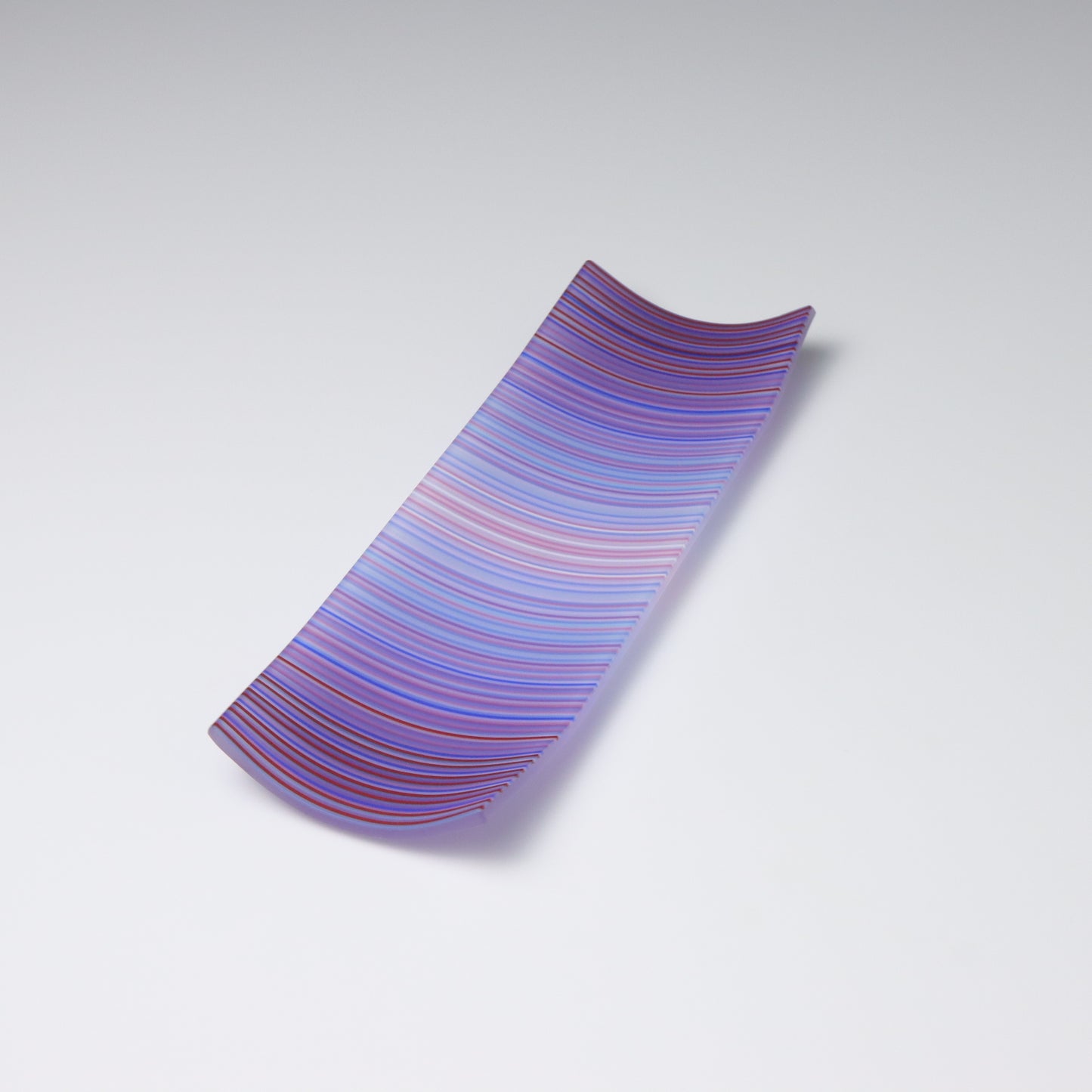 S2307 | Rectangular Shaped ColourWave Glass Plate | Pale and Dark Purples