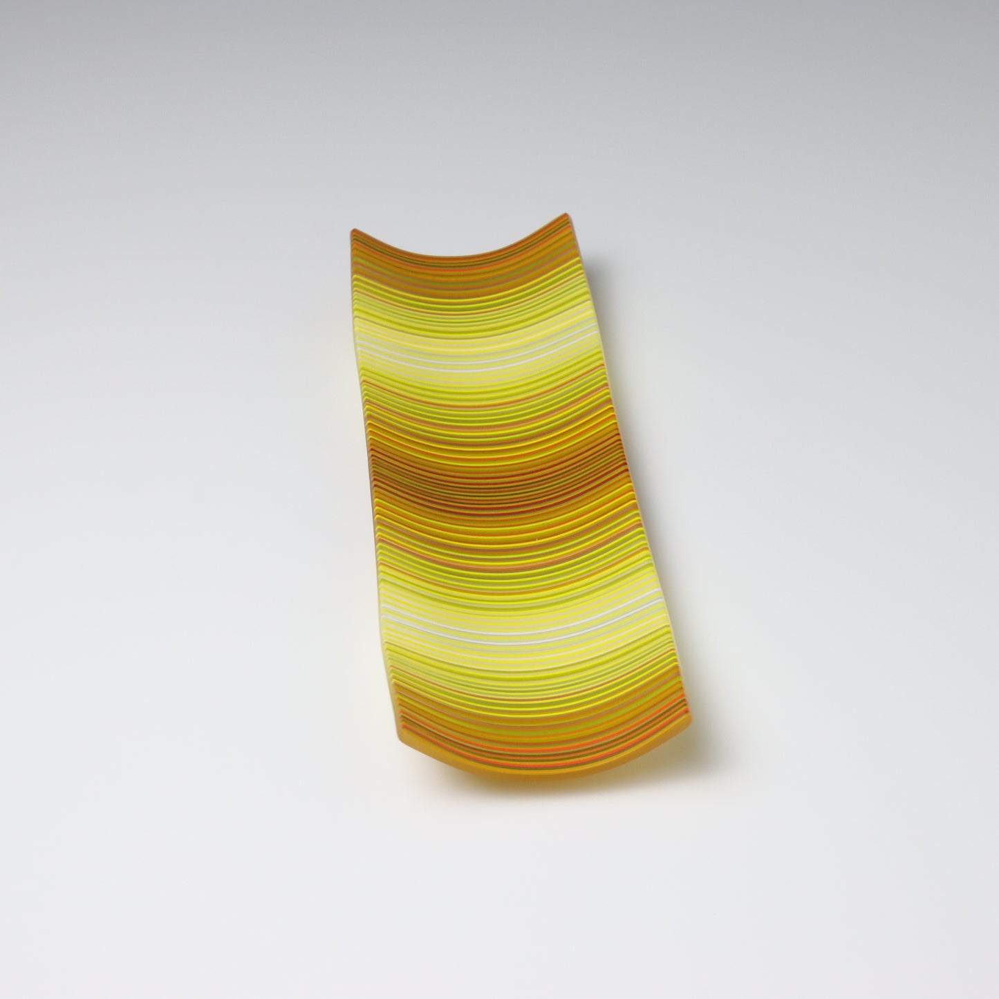 S2120 | Rectangular Shaped ColourWave Glass Plate | Golden Brown and Yellow