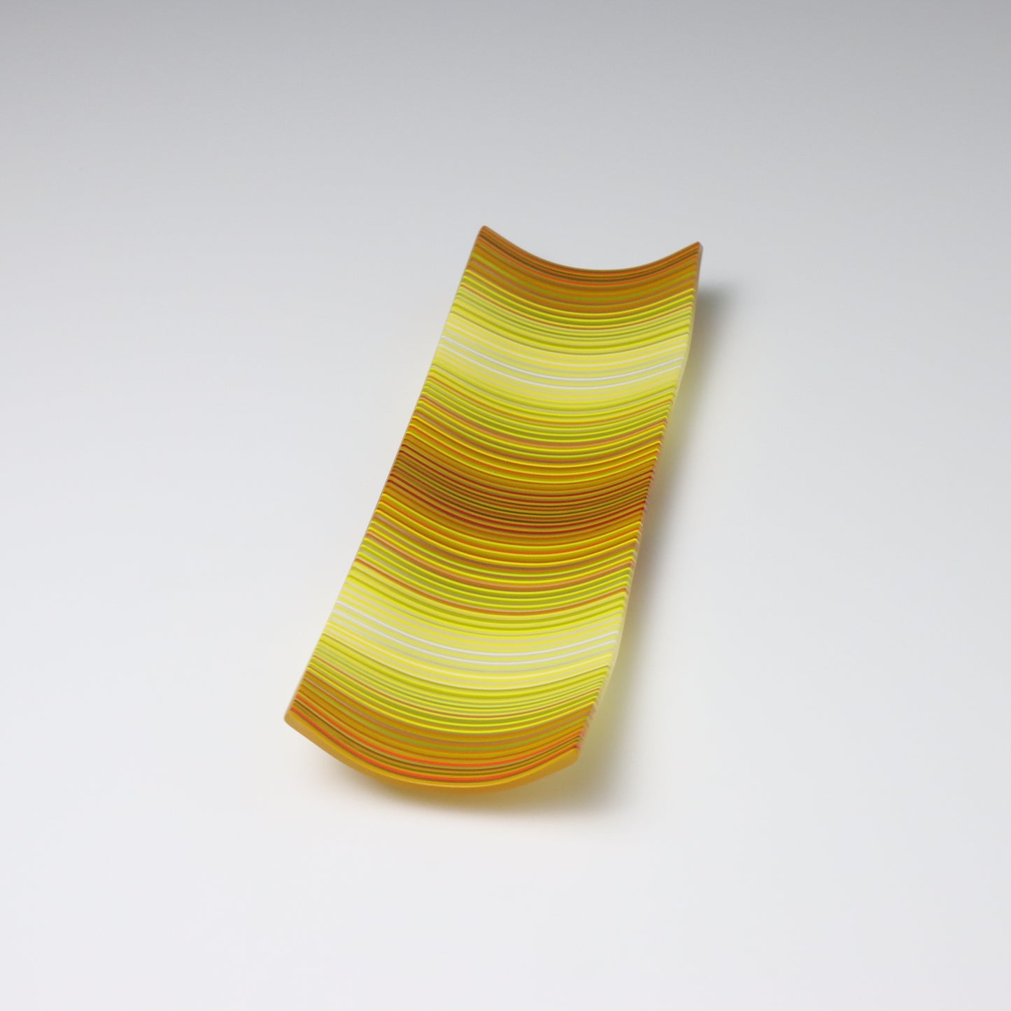 S2120 | Rectangular Shaped ColourWave Glass Plate | Golden Brown and Yellow