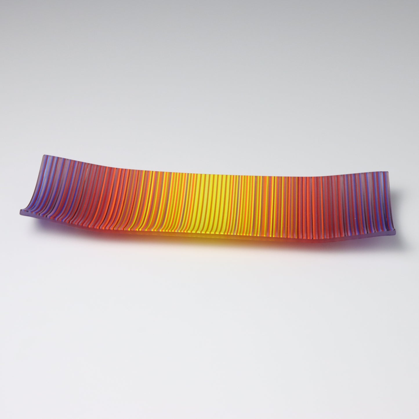 S3SSH1 | Rectangular Shaped ColourWave Glass Plate | Purple, Red and Yellow.