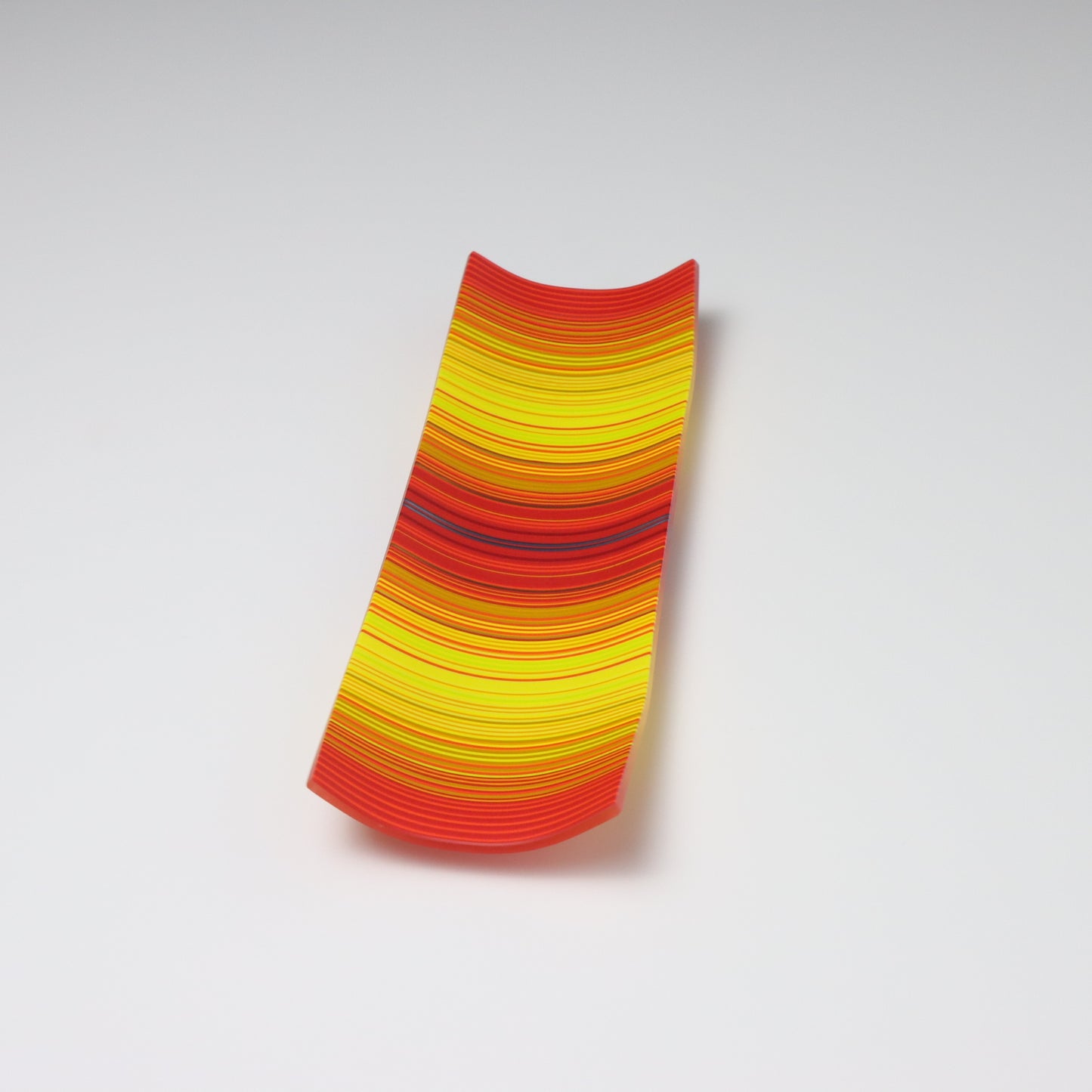 S2401 | Rectangular Shaped ColourWave Glass Plate | Red and Yellow