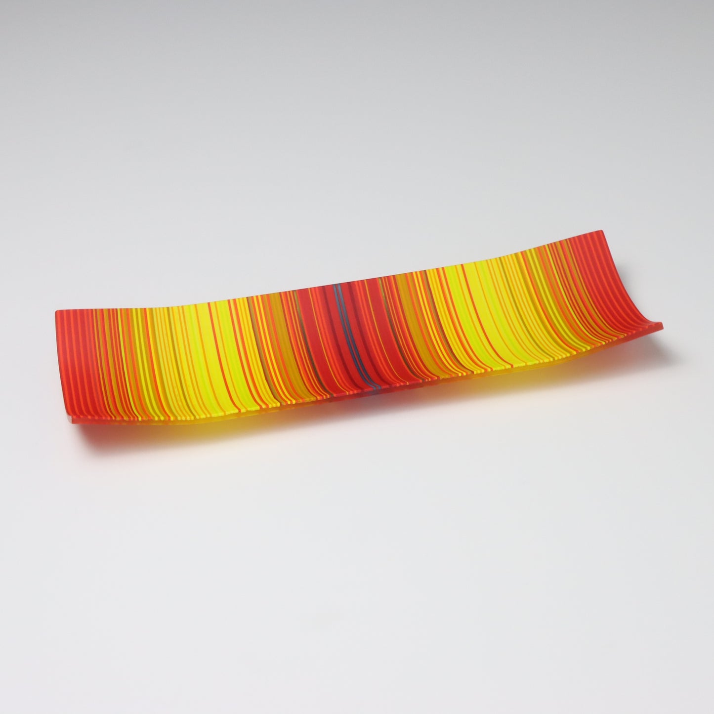 S2401 | Rectangular Shaped ColourWave Glass Plate | Red and Yellow
