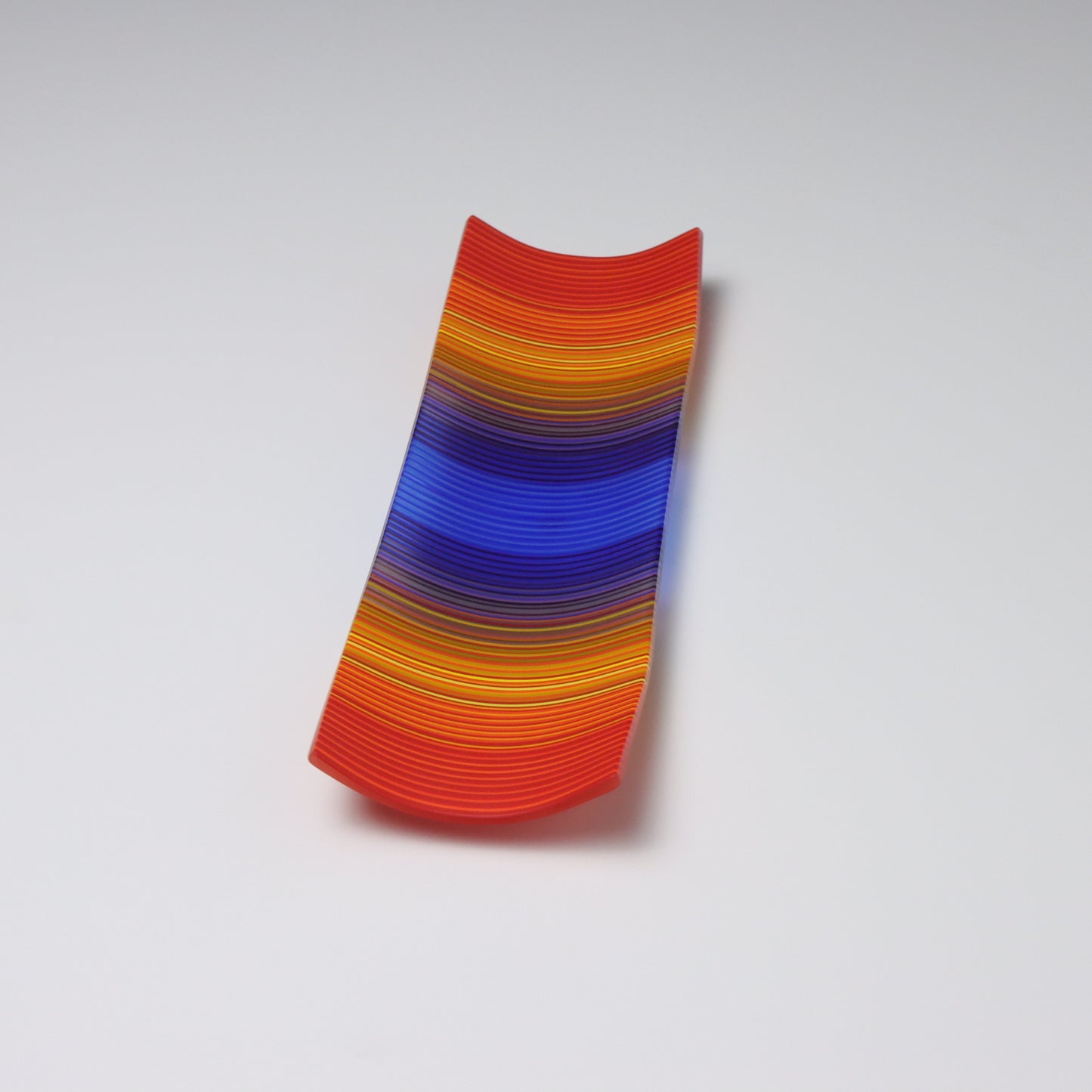 S3439 | Rectangular Shaped ColourWave Glass Plate | Red, Yellow and Blue.